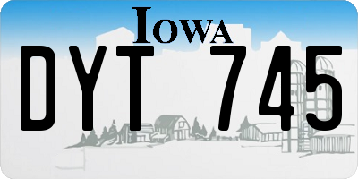 IA license plate DYT745