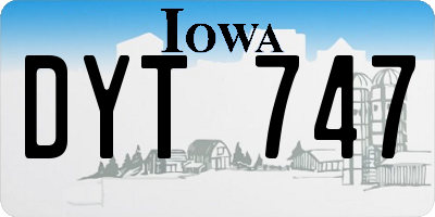 IA license plate DYT747