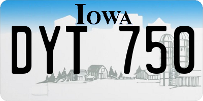 IA license plate DYT750