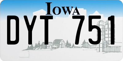 IA license plate DYT751