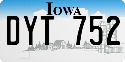 IA license plate DYT752