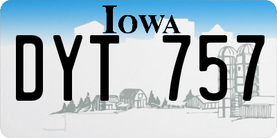 IA license plate DYT757