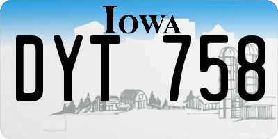 IA license plate DYT758
