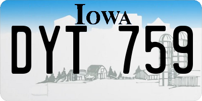 IA license plate DYT759