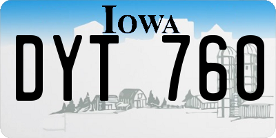 IA license plate DYT760