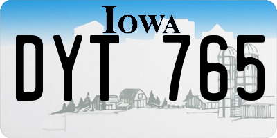 IA license plate DYT765