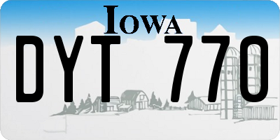 IA license plate DYT770