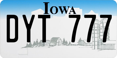 IA license plate DYT777
