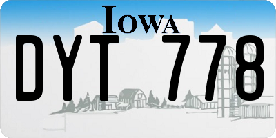 IA license plate DYT778