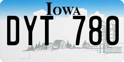 IA license plate DYT780