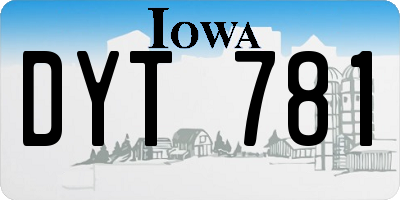 IA license plate DYT781