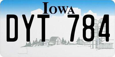 IA license plate DYT784