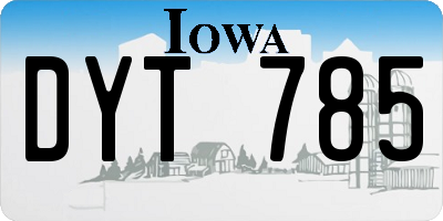 IA license plate DYT785