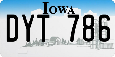 IA license plate DYT786