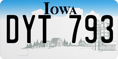 IA license plate DYT793