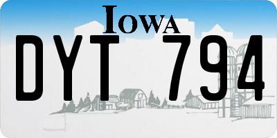 IA license plate DYT794