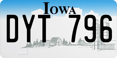 IA license plate DYT796