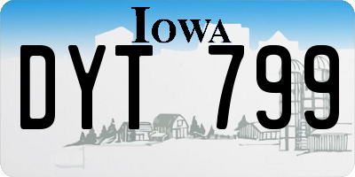 IA license plate DYT799