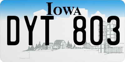 IA license plate DYT803