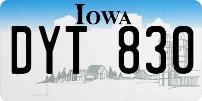 IA license plate DYT830