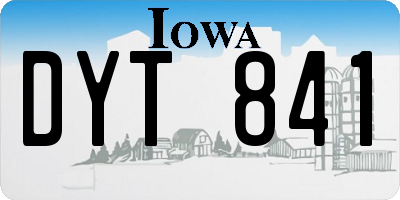 IA license plate DYT841