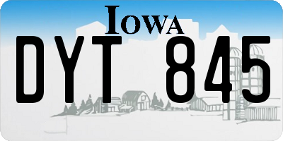 IA license plate DYT845