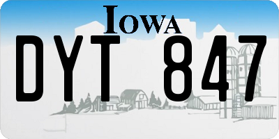 IA license plate DYT847