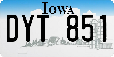 IA license plate DYT851