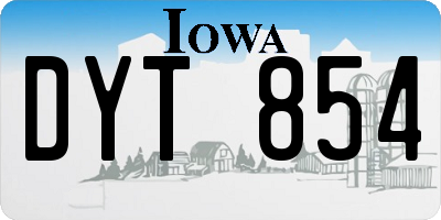 IA license plate DYT854