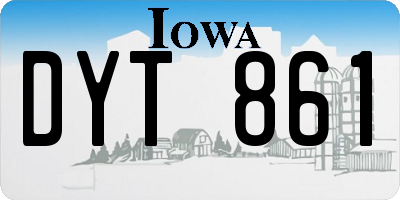 IA license plate DYT861