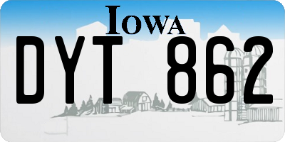 IA license plate DYT862