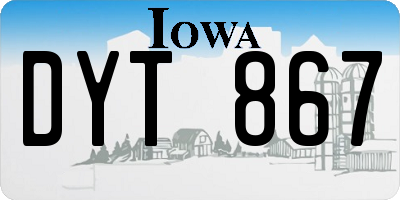 IA license plate DYT867