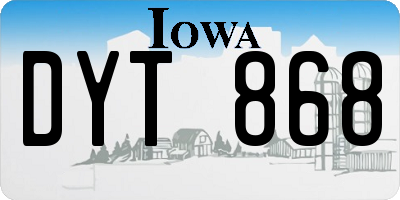 IA license plate DYT868