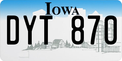 IA license plate DYT870