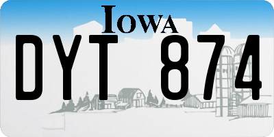 IA license plate DYT874