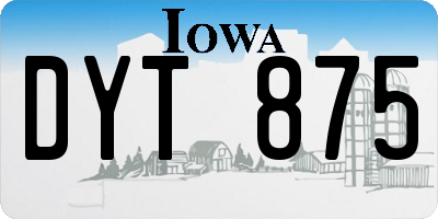 IA license plate DYT875
