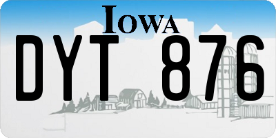 IA license plate DYT876