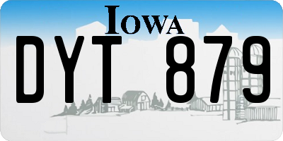 IA license plate DYT879
