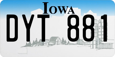 IA license plate DYT881