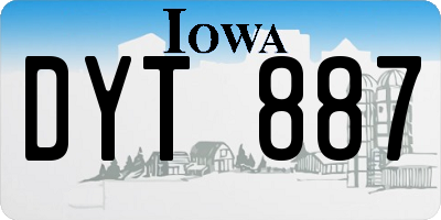 IA license plate DYT887