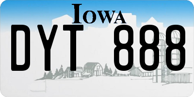 IA license plate DYT888