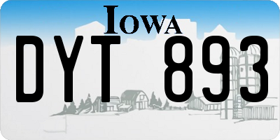 IA license plate DYT893