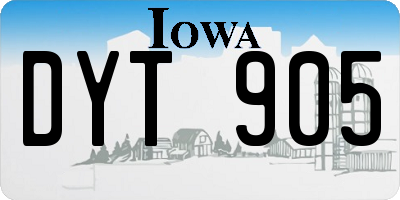 IA license plate DYT905