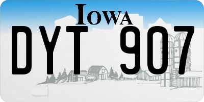 IA license plate DYT907