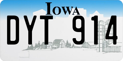 IA license plate DYT914
