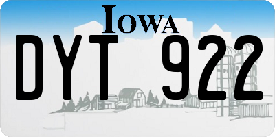 IA license plate DYT922