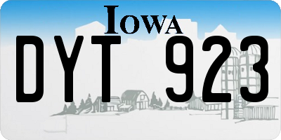 IA license plate DYT923