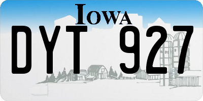 IA license plate DYT927