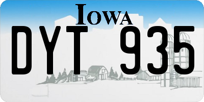 IA license plate DYT935