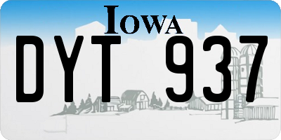 IA license plate DYT937